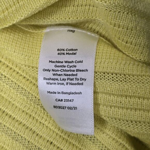 Talbots Yellow Knit Cotton Blend Asymmetrical Poncho New Size XS/S - Picture 11 of 11